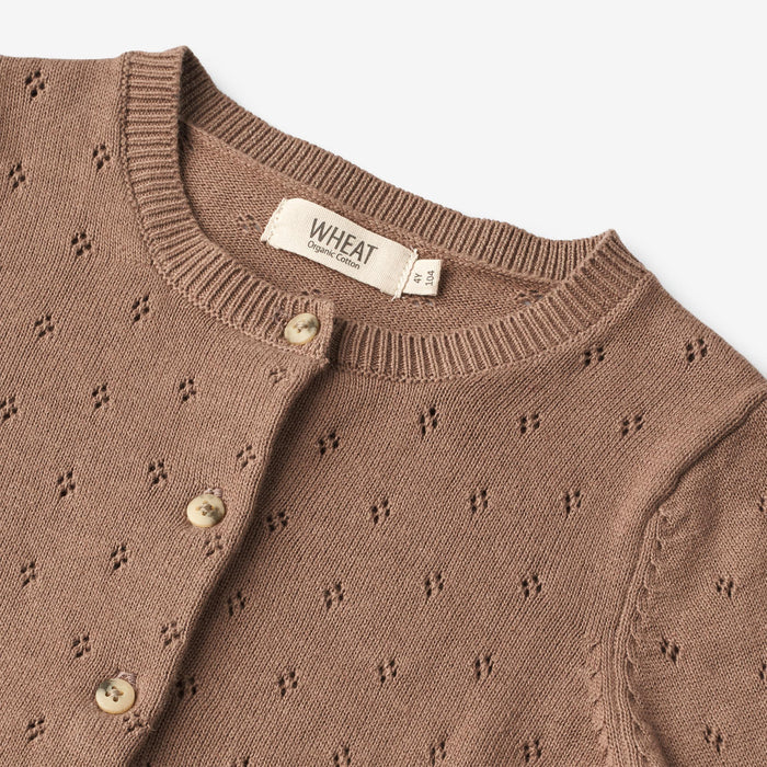 Wheat Main Knit Cardigan Maia Knitted Tops 3004 cocoa brown