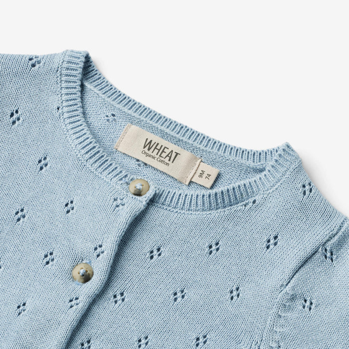 Wheat Main Knit Cardigan Maia | Baby Knitted Tops 1049 blue summer