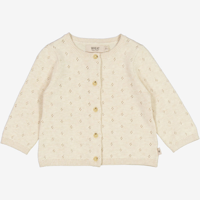 Wheat Main Knit Cardigan Maia | Baby Knitted Tops 1101 cloud melange