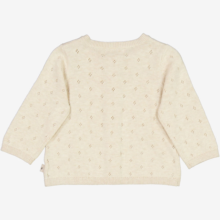Wheat Main Knit Cardigan Maia | Baby Knitted Tops 1101 cloud melange