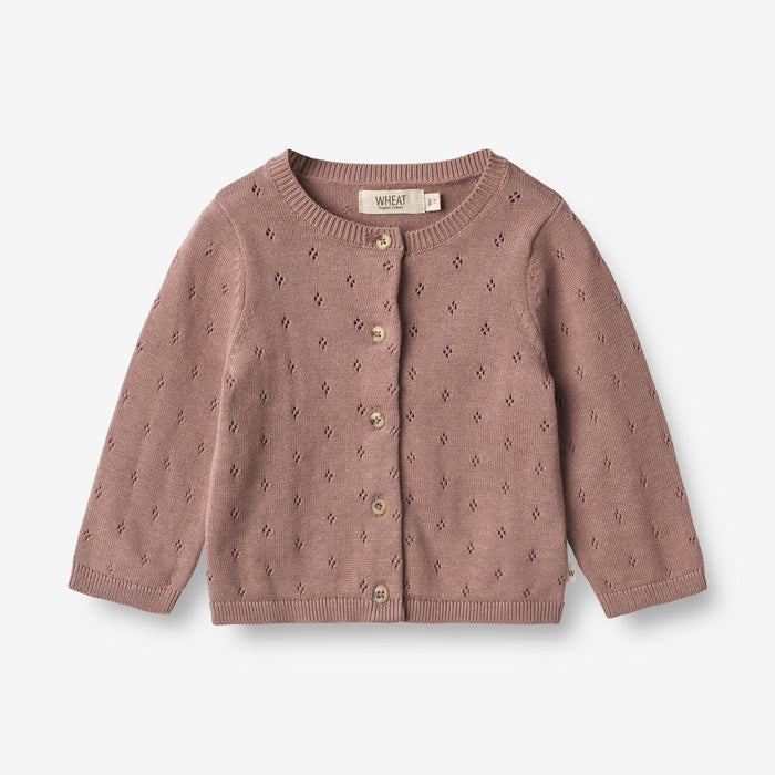 Wheat Main Knit Cardigan Maia | Baby Knitted Tops 1349 lavender rose