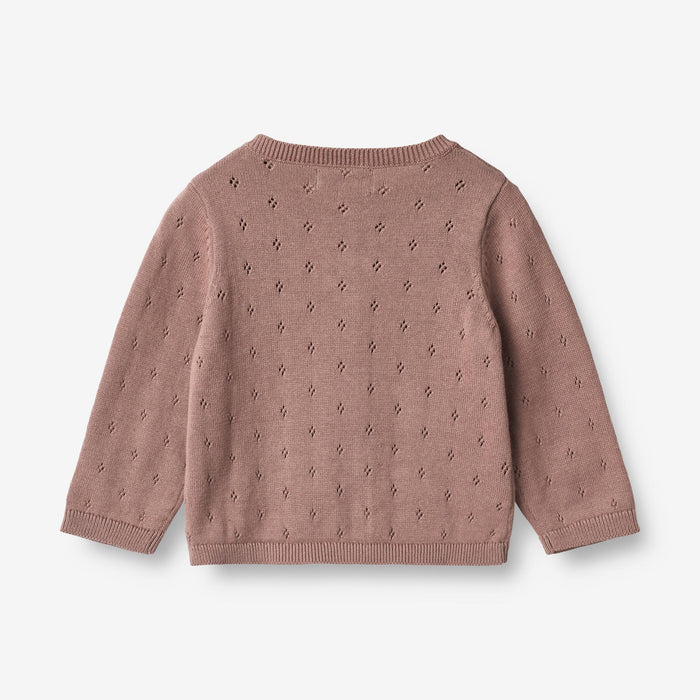 Wheat Main Knit Cardigan Maia | Baby Knitted Tops 1349 lavender rose