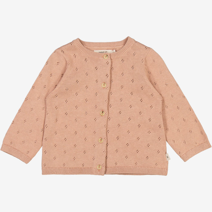 Wheat Main Knit Cardigan Maia | Baby Knitted Tops 2031 rose dawn