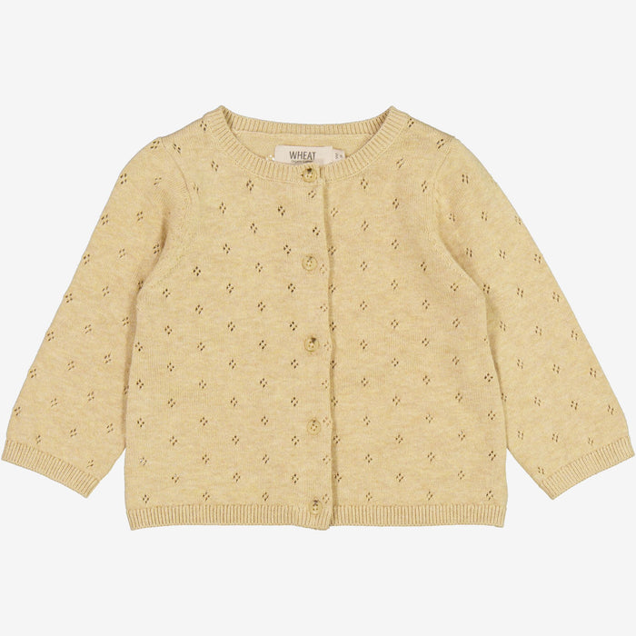 Wheat Main Knit Cardigan Maia | Baby Knitted Tops 9306 seeds melange