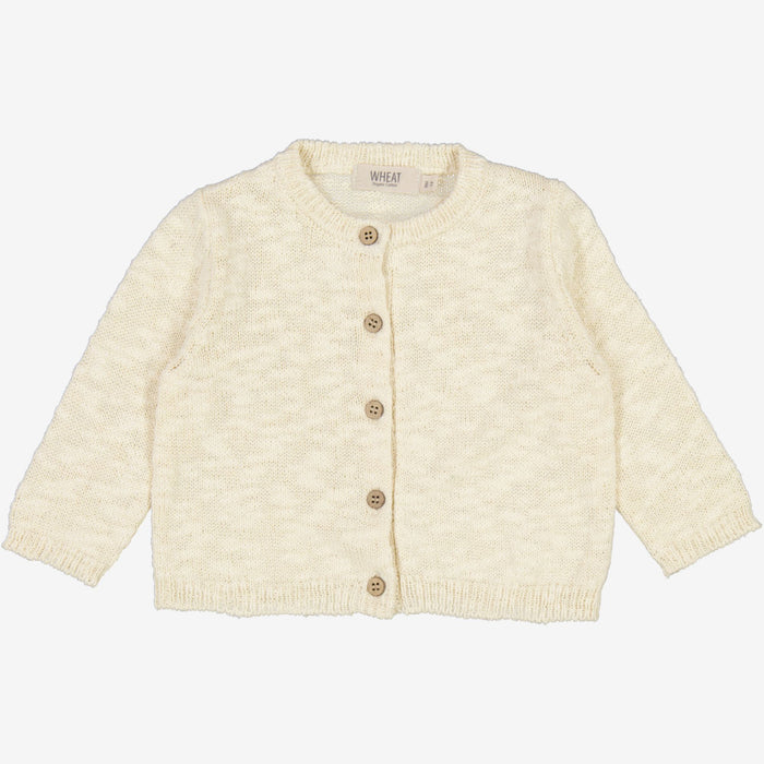 Wheat Main  Knit Cardigan Mille | Baby Knitted Tops 3129 eggshell