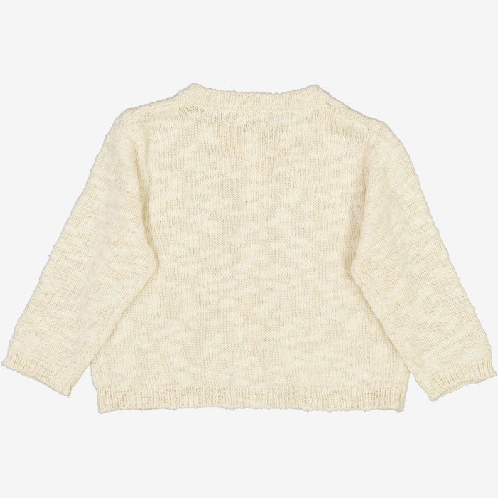 Wheat Main  Knit Cardigan Mille | Baby Knitted Tops 3129 eggshell