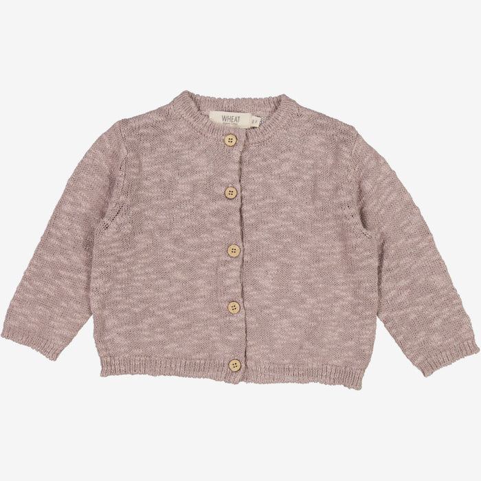 Wheat Main  Knit Cardigan Mille | Baby Knitted Tops 1494 purple dove