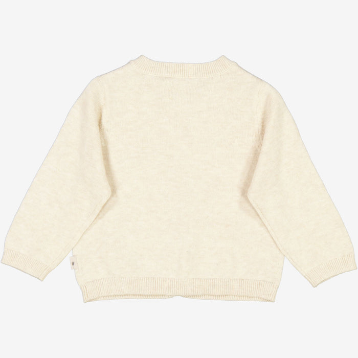 Wheat Main  Knit Cardigan Suzy Embroidery | Baby Knitted Tops 1101 cloud melange