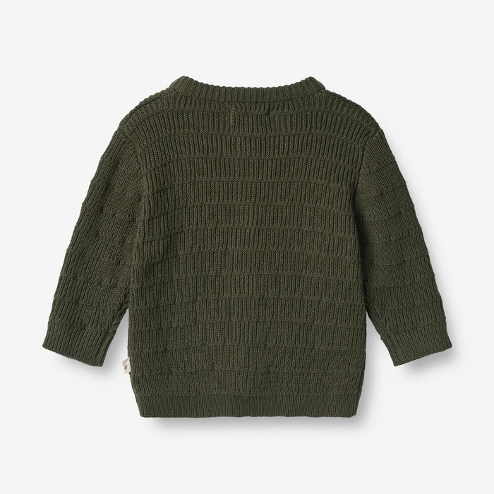 Wheat Main Knit Cardigan Villy | Baby Knitted Tops 1687 forest night