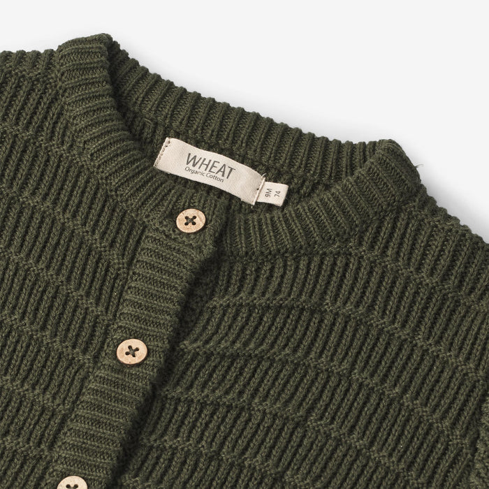 Wheat Main Knit Cardigan Villy | Baby Knitted Tops 1687 forest night