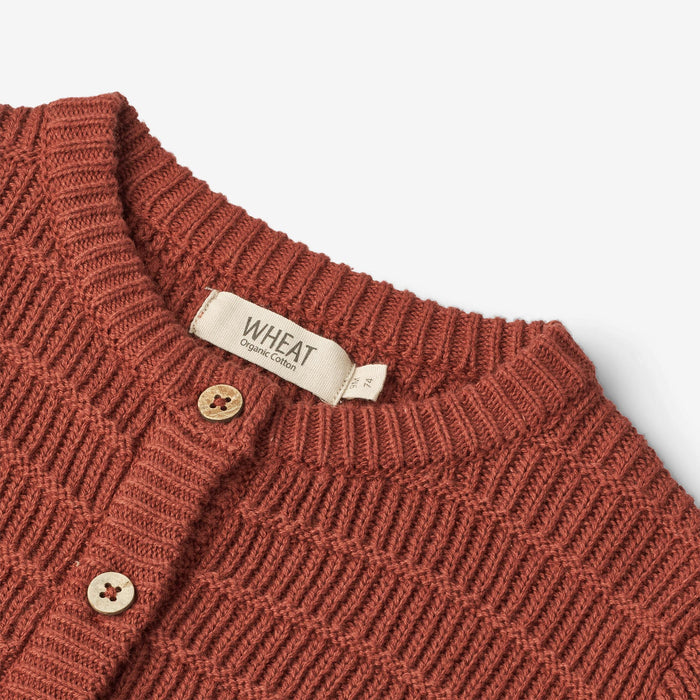 Wheat Main Knit Cardigan Villy | Baby Knitted Tops 2072 red