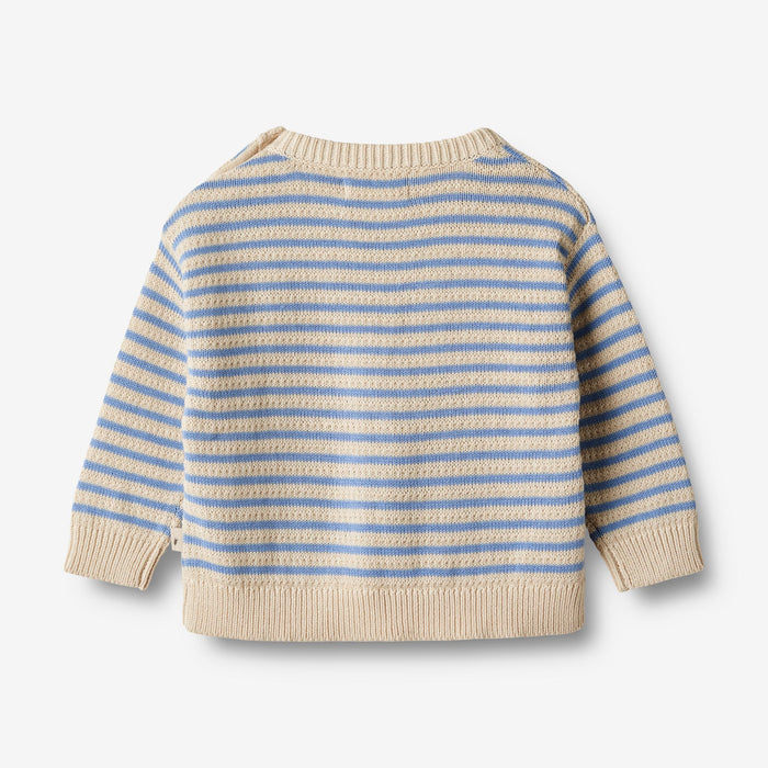 Wheat Main Knit Pullover Chris Knitted Tops 4103 azure stripe
