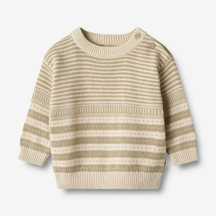 Wheat Main Knit Pullover Jan Knitted Tops 0172 grey sand