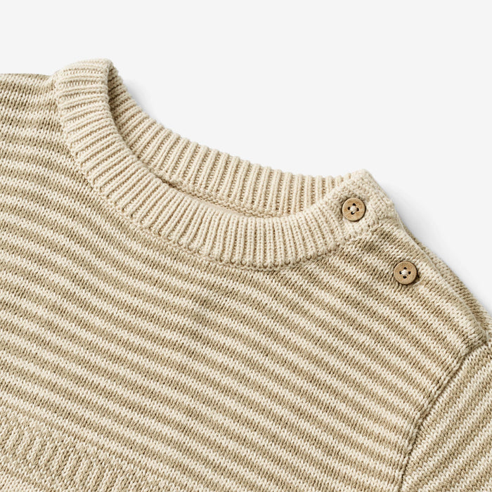Wheat Main Knit Pullover Jan Knitted Tops 0172 grey sand