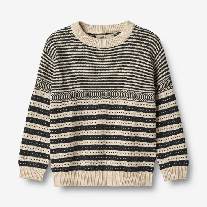 Wheat Main Knit Pullover Jan Knitted Tops 1432 navy