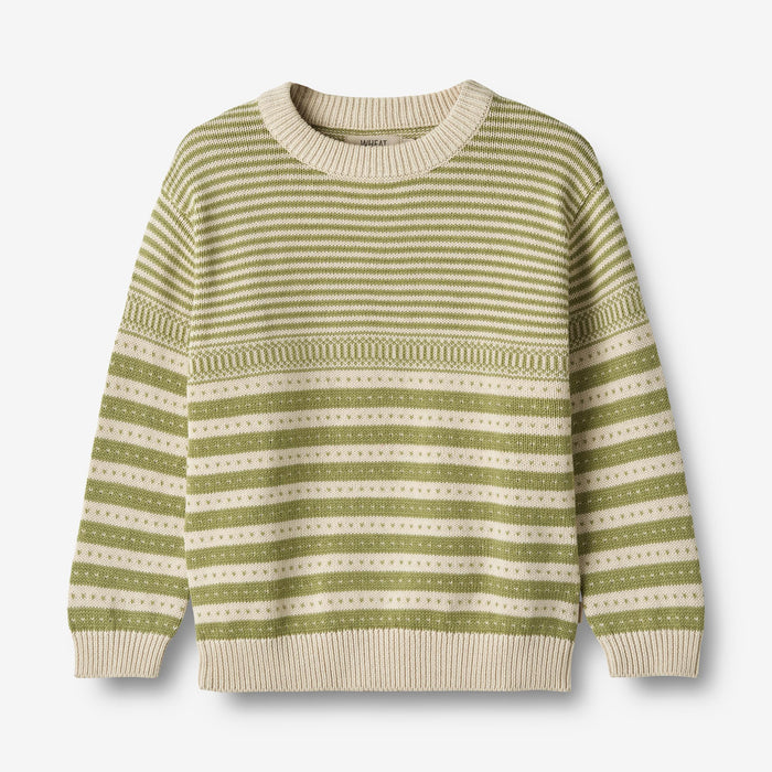 Wheat Main Knit Pullover Jan Knitted Tops 4122 sage