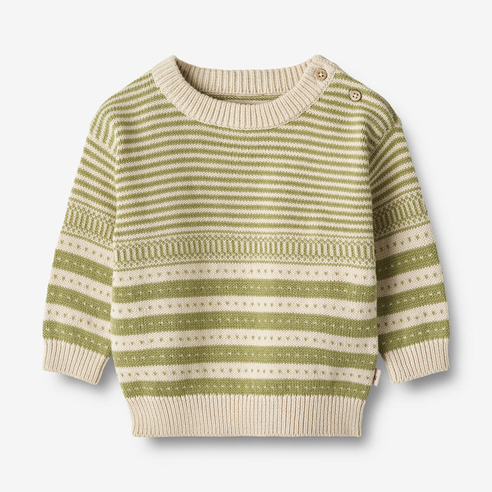 Wheat Main Knit Pullover Jan Knitted Tops 4122 sage