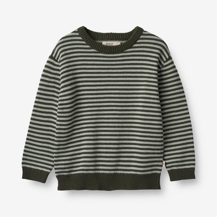 Wheat Main Knit Pullover Morgan Knitted Tops 1686 forest night stripe
