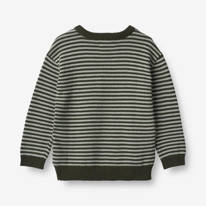 Wheat Main Knit Pullover Morgan Knitted Tops 1686 forest night stripe