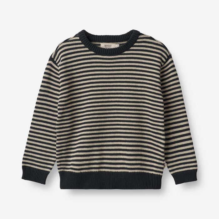 Wheat Main Knit Pullover Morgan Knitted Tops 1433 navy stripe