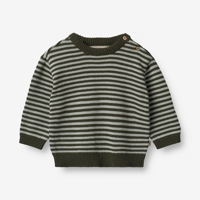 Wheat Main Knit Pullover Morgan | Baby Knitted Tops 1686 forest night stripe