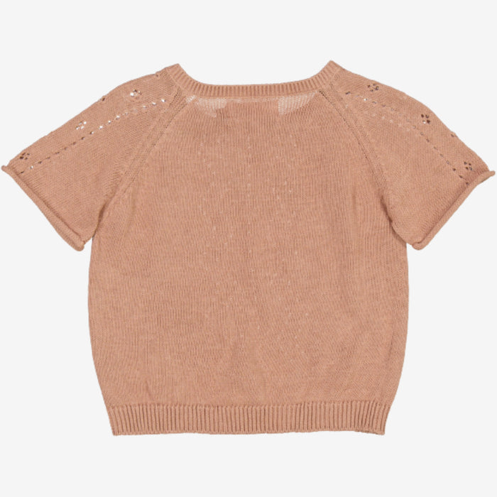 Wheat Main  Knit Top Bella | Baby Knitted Tops 2031 rose dawn
