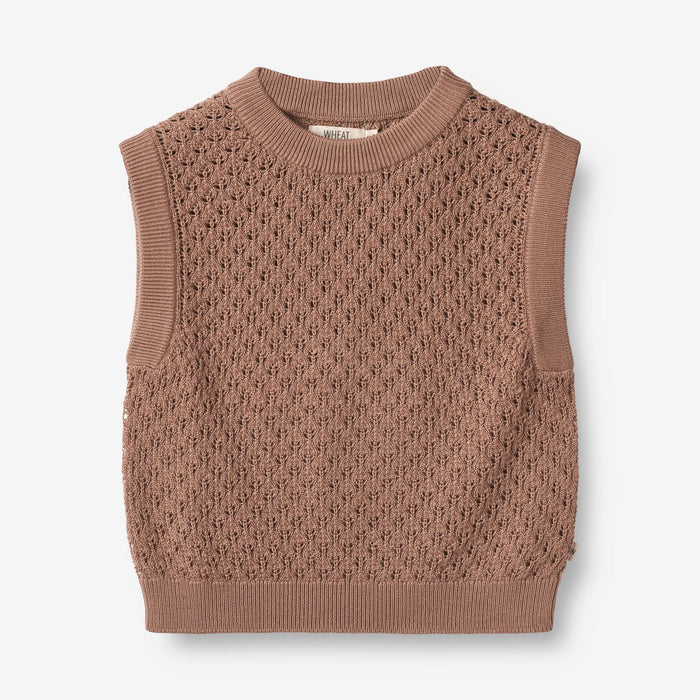 Wheat Main Knit Vest Saga Knitted Tops 2121 berry dust