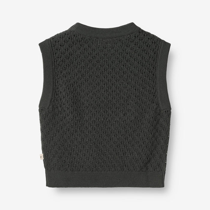 Wheat Main Knit Vest Saga Knitted Tops 0025 black coal