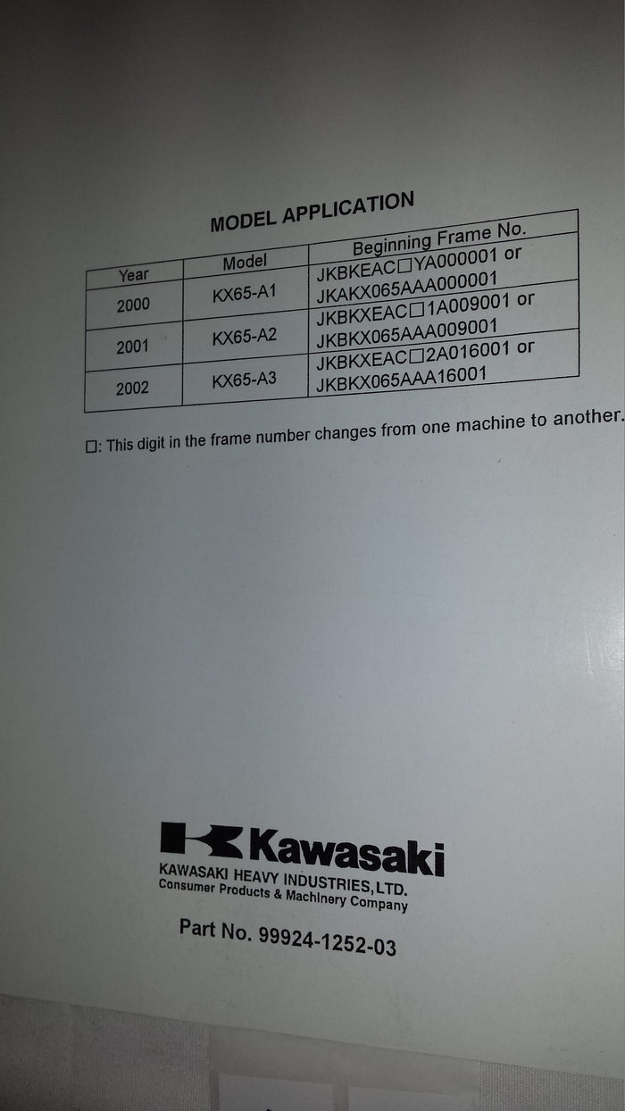KX65 Service Manual