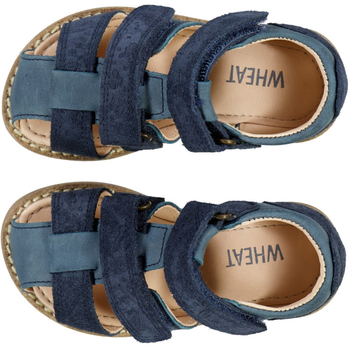 Wheat Footwear Macey closed toe Prewalker Sandals 1432 navy