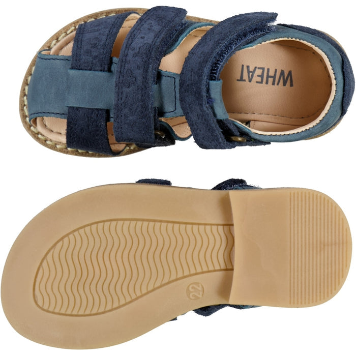 Wheat Footwear Macey closed toe Prewalker Sandals 1432 navy