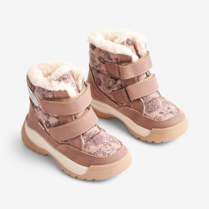 Wheat Footwear Millas Double Velcro Tex Print Winter Footwear 2163 dusty rouge