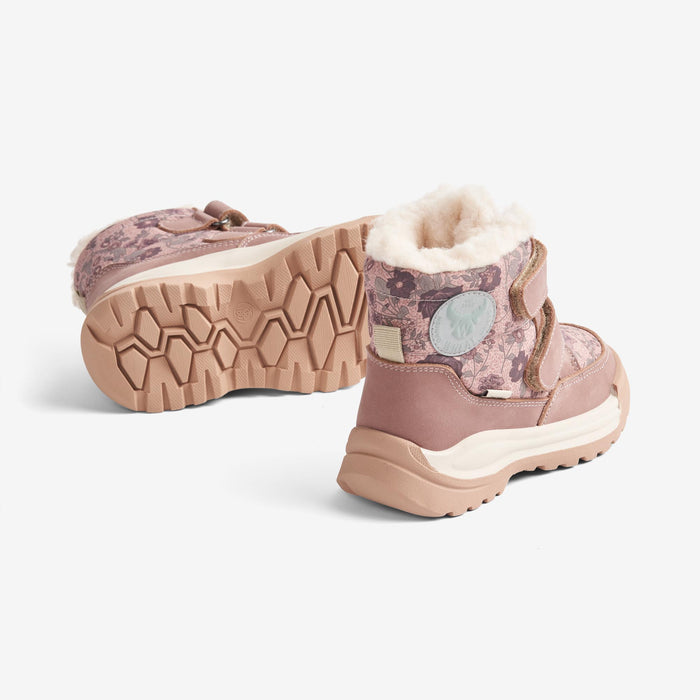 Wheat Footwear Millas Double Velcro Tex Print Winter Footwear 2163 dusty rouge