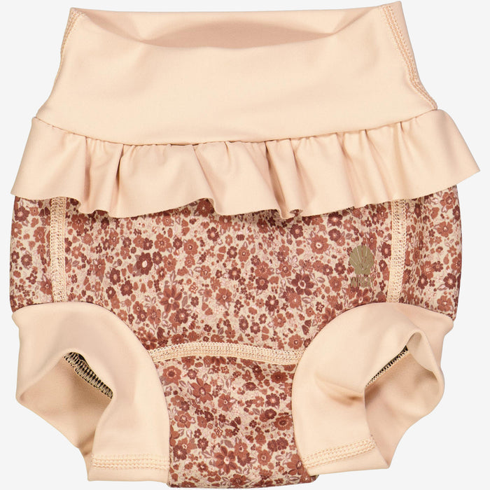 Wheat Main Neoprene Swim Pants Ruffle | Baby Swimwear 2073 red flower meadow