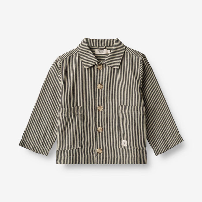 Wheat Main Overshirt Avi Shirts and Blouses 0030 black coal stripe