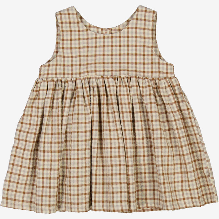 Wheat Main  Pinafore Wrinkles | Baby Dress 5094 golden dove check