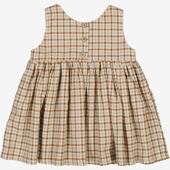 Wheat Main  Pinafore Wrinkles | Baby Dress 5094 golden dove check