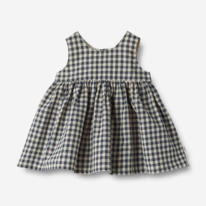 Wheat Main Pinafore Wrinkles Sienna Dress 1306 blue check