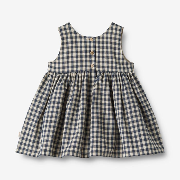 Wheat Main Pinafore Wrinkles Sienna Dress 1306 blue check