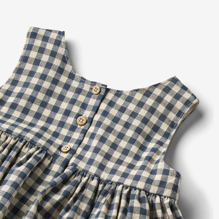 Wheat Main Pinafore Wrinkles Sienna Dress 1306 blue check