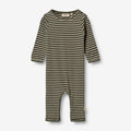 Wheat Wool Plain Wool Jumpsuit | Baby Jumpsuit 4142 green stripe