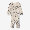 Wheat Wool Plain Wool Jumpsuit | Baby Jumpsuit 9512 penguins on ice