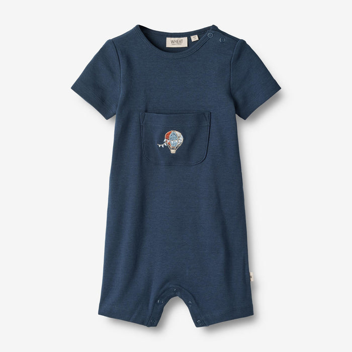Wheat Main Playsuit S/S Asmus Jumpsuit 1042 blue waves