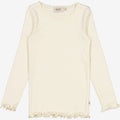 Wheat Main Rib T-Shirt Lace LS Jersey Tops and T-Shirts 3129 eggshell