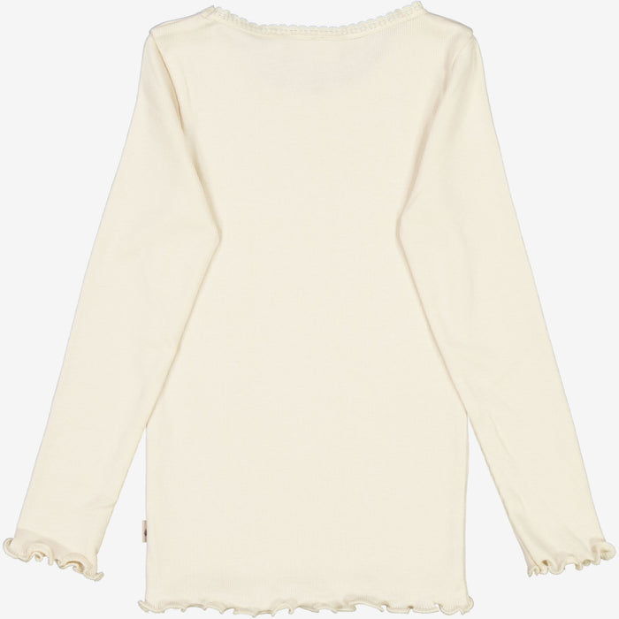 Wheat Main Rib T-Shirt Lace LS Jersey Tops and T-Shirts 3129 eggshell
