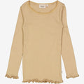 Wheat Main Rib T-Shirt Lace LS Jersey Tops and T-Shirts 3308 latte