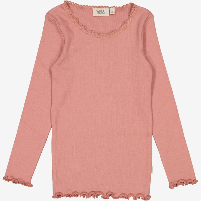 Wheat Main Rib T-Shirt Lace LS Jersey Tops and T-Shirts 2021 old rose