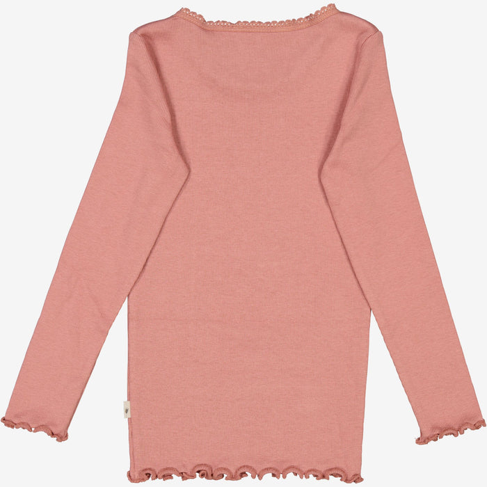 Wheat Main Rib T-Shirt Lace LS Jersey Tops and T-Shirts 2021 old rose