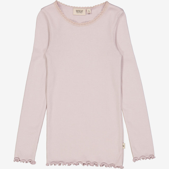 Wheat Main Rib T-Shirt Lace LS Jersey Tops and T-Shirts 1354 soft lilac