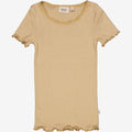 Wheat Main Rib T-Shirt Lace SS Jersey Tops and T-Shirts 3308 latte